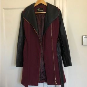 GUESS Maroon and Black Coat